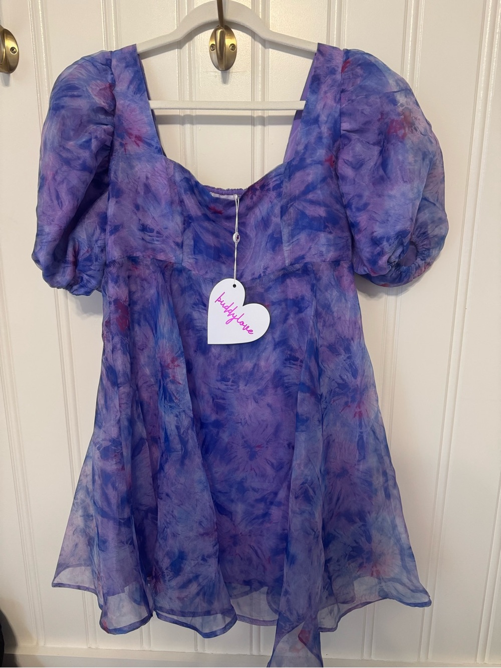 Buddy Love Purple Floral Puff-Sleeve Women’s Top